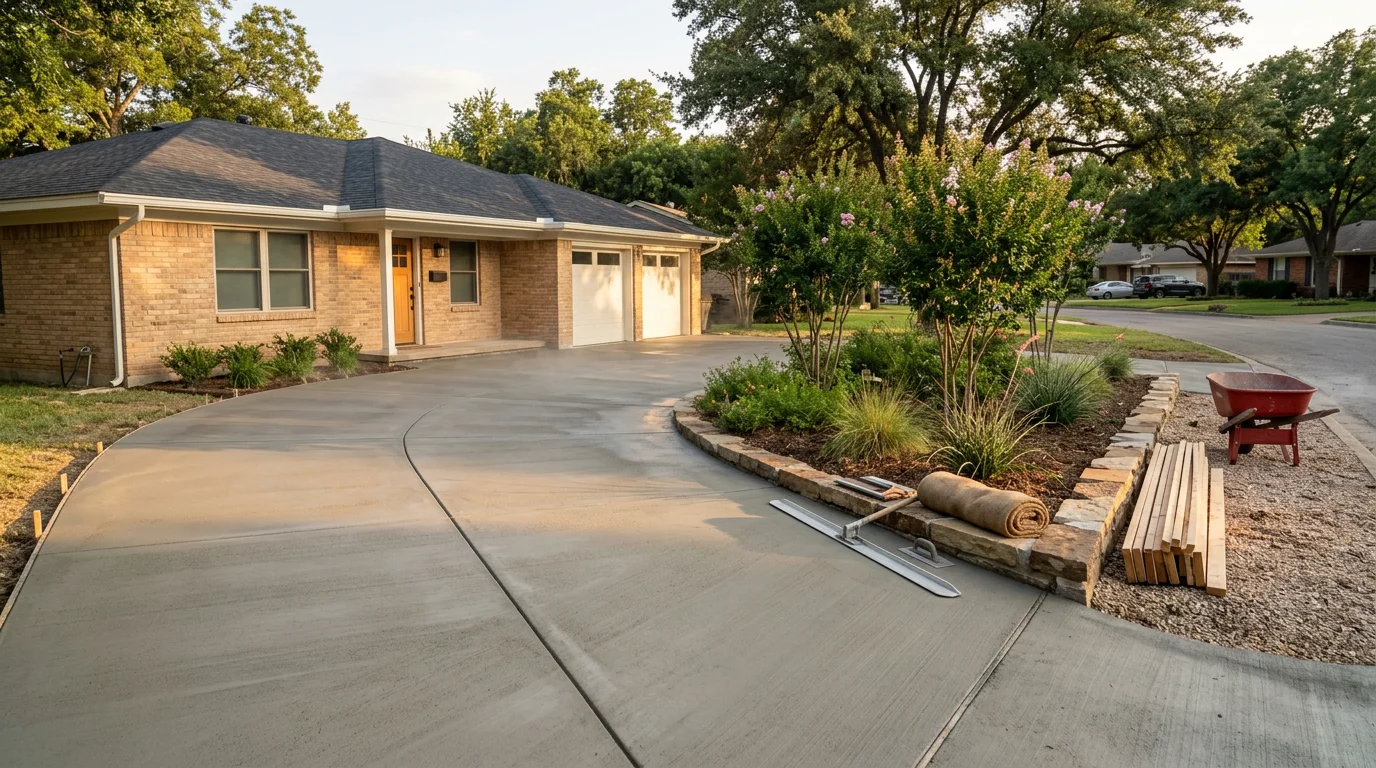 Concrete driveway and sidewalk work by Cosmo Foundation Repair & More LLC in Fort Worth, Texas